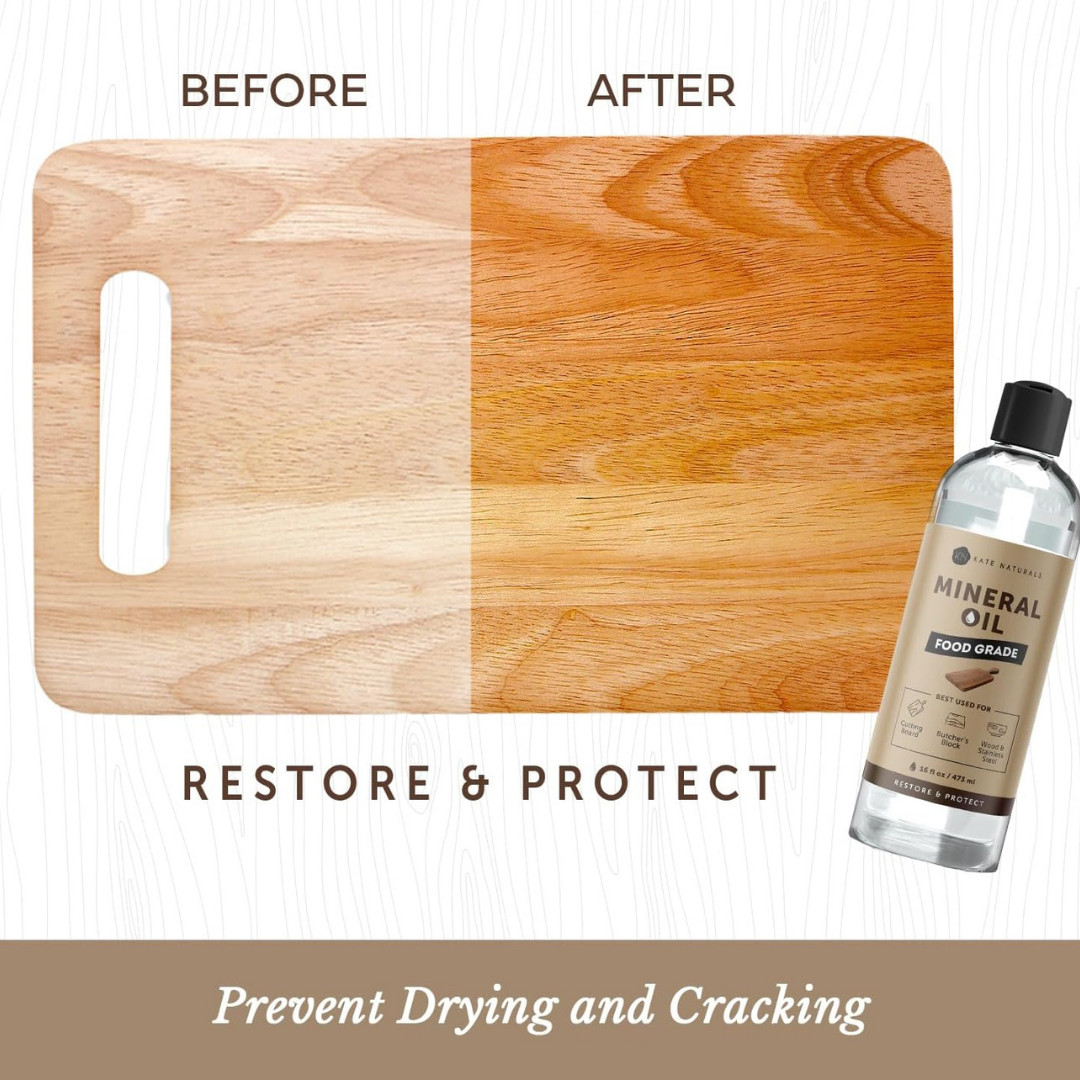 Mineral Oil for Wood Cutting Board, Butcher Block, and Knife. Food Grade Mineral