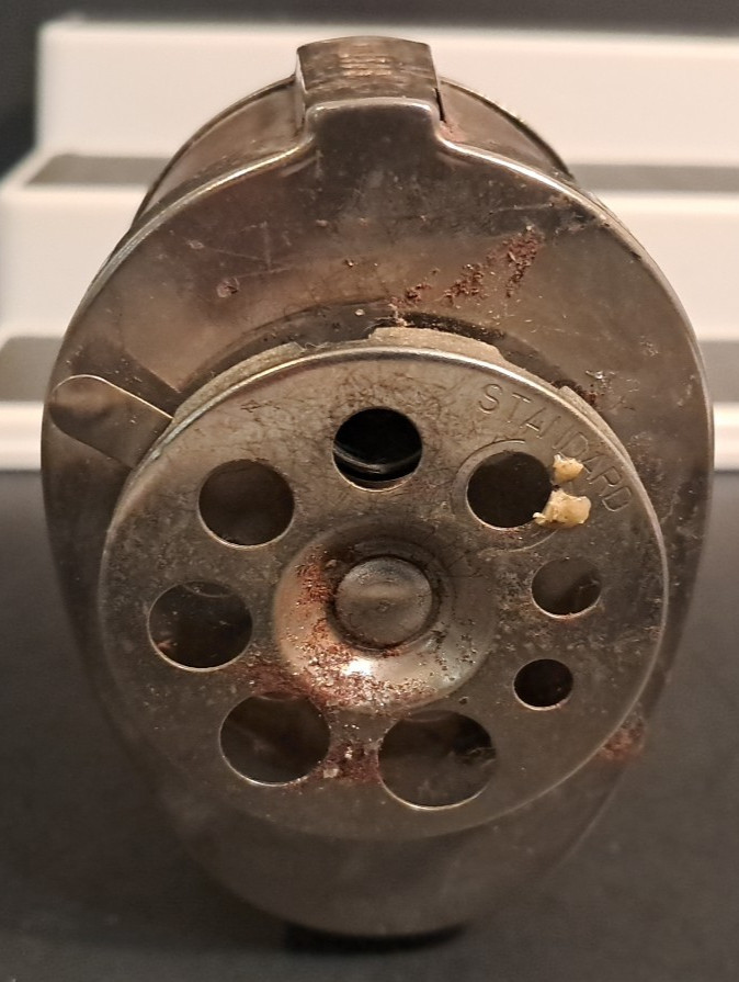 Vintage Boston Pencil Sharpener Wood Grain 8 Hole Manual Hand Crank