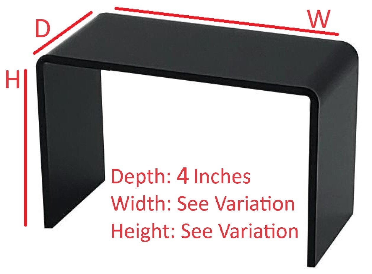 T'z Tagz Any 4-Inch-Deep Black Acrylic Riser Display StandS New 2 Pack Variation
