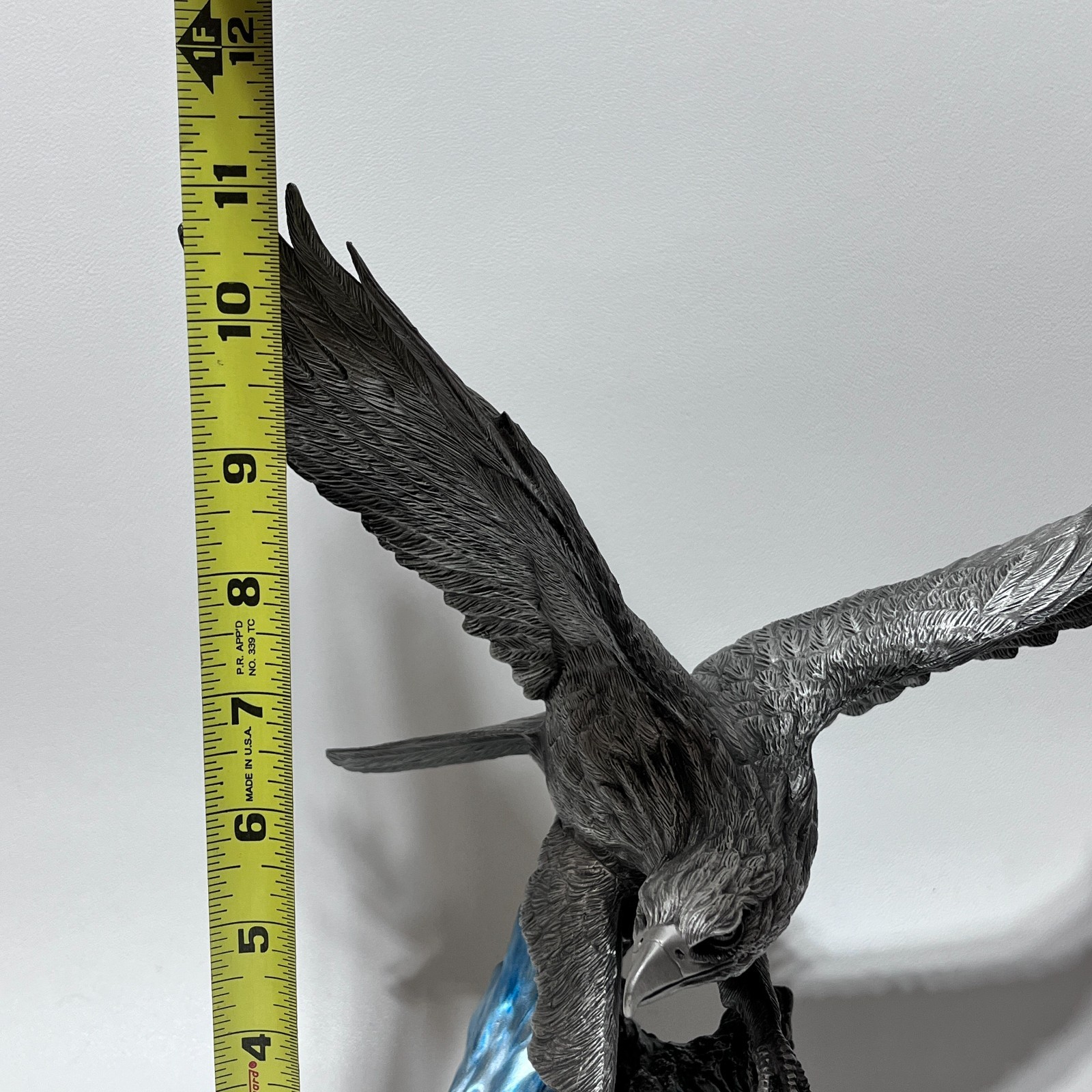 GORGEOUS Alaska Chilkat Bald Eagle Sculpture Paul Brunelle Pewter 11" Quality!