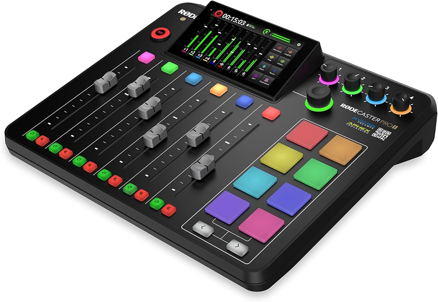 RODECaster Pro II All-in-One Audio Console for Podcasting Streaming Music Black