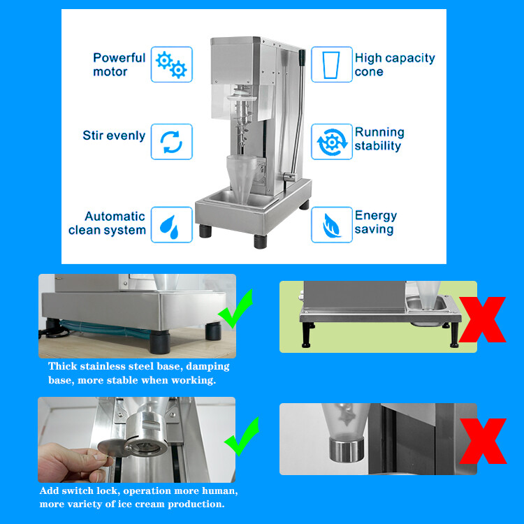 Kolice Commercial Swirl Hard ice Cream Blending Machine, Milkshake Machine