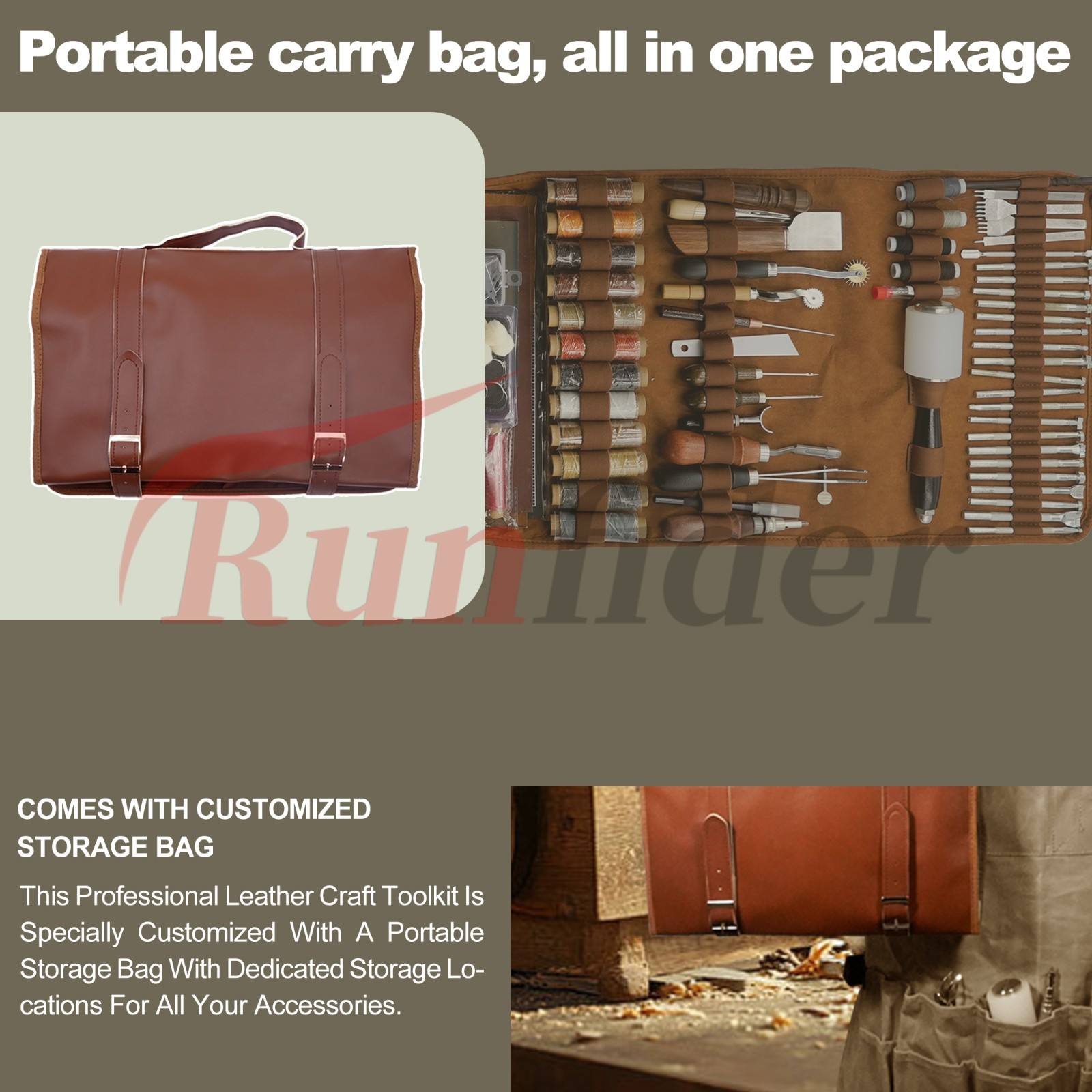 588PCS Professional Leather Working Tool Set, Tools for Leather Craft Enthusias