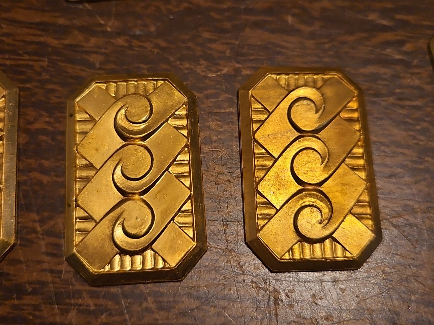 Lot Of 10 Geometric Bar France Vintage 60s Brass Stampings Findings Jewelry