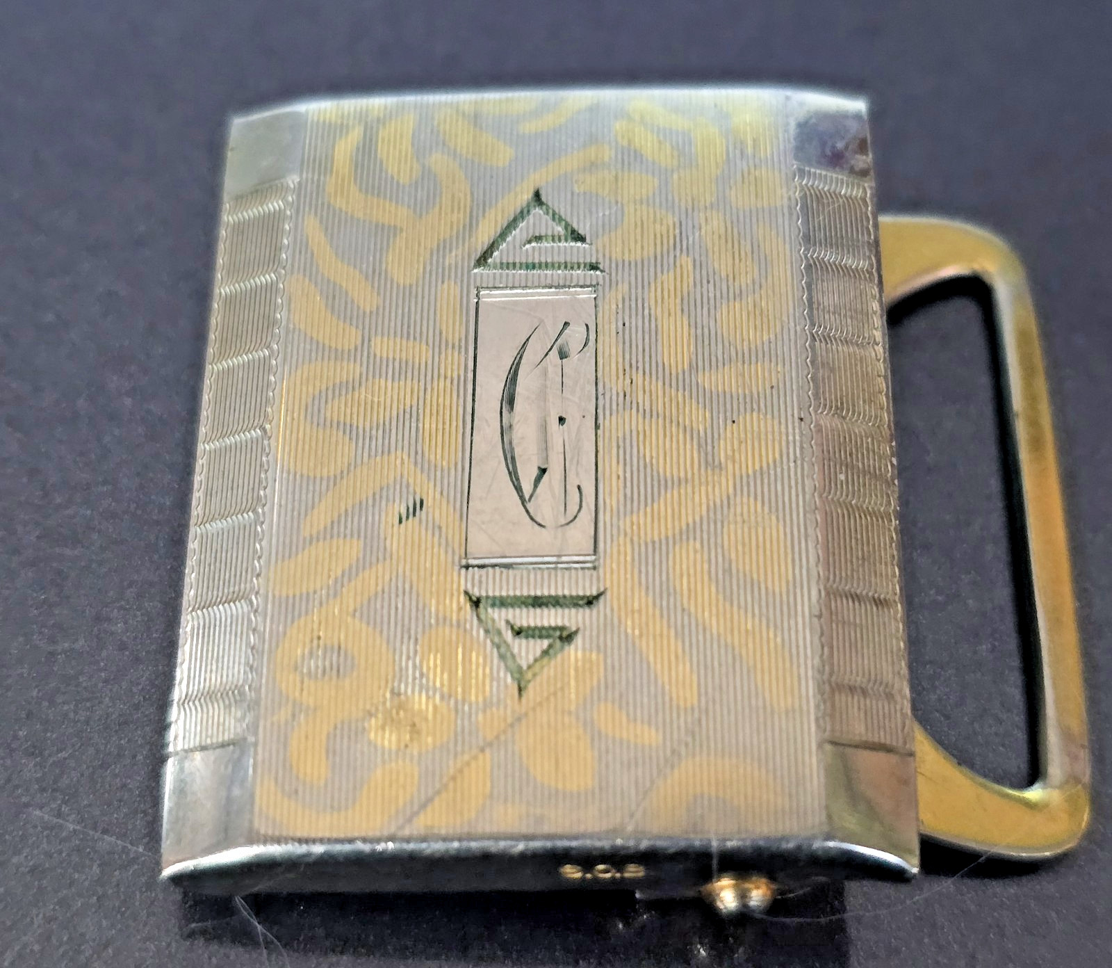 Peaky Blinders Watch Chain for Belt 8" & Belt Buckle White GF Art Deco SO Bigney