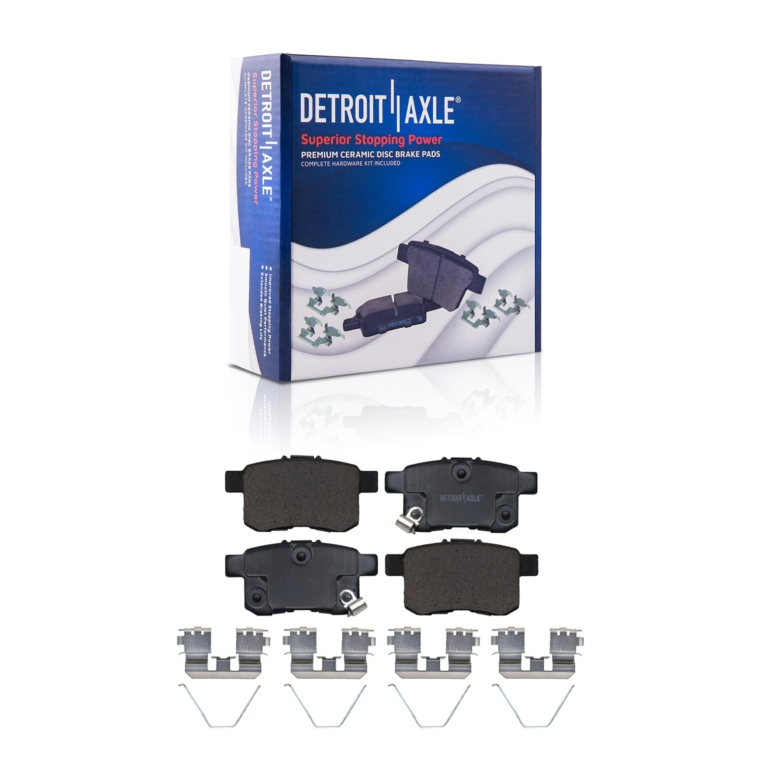 Front Rear Ceramic Brake Pads for 2013 2014 2015 2016 2017 Honda Accord No LX