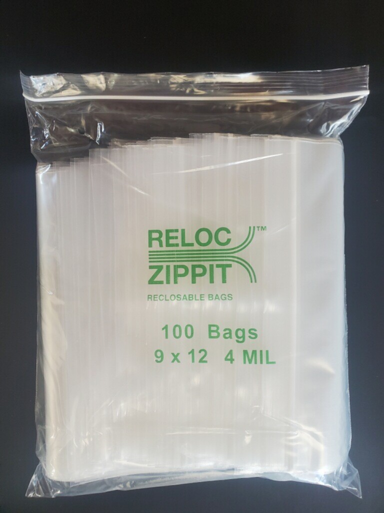 2x3 to 24x24 Clear HD Reloc Zippit Lock Seal Top Reclosable Zip-lock Bags 4Mil