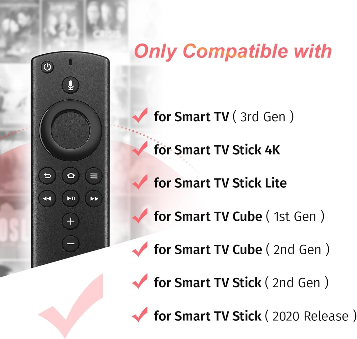 TV Remote Control L5B83H for Amazon 2nd 3rd Gen Fire TV Stick 4K W Alexa Voice