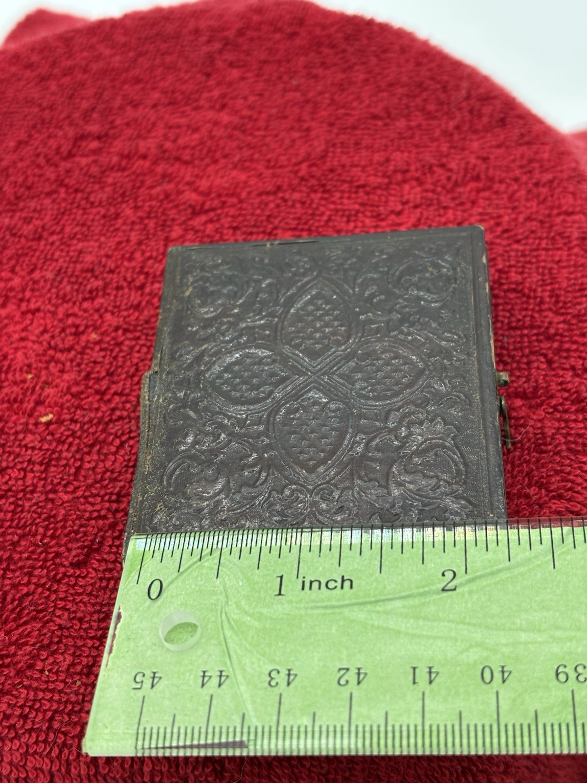 Antique Civil War Ambrotype Soldier “ The Union Now And Forever” Gold Frame Case