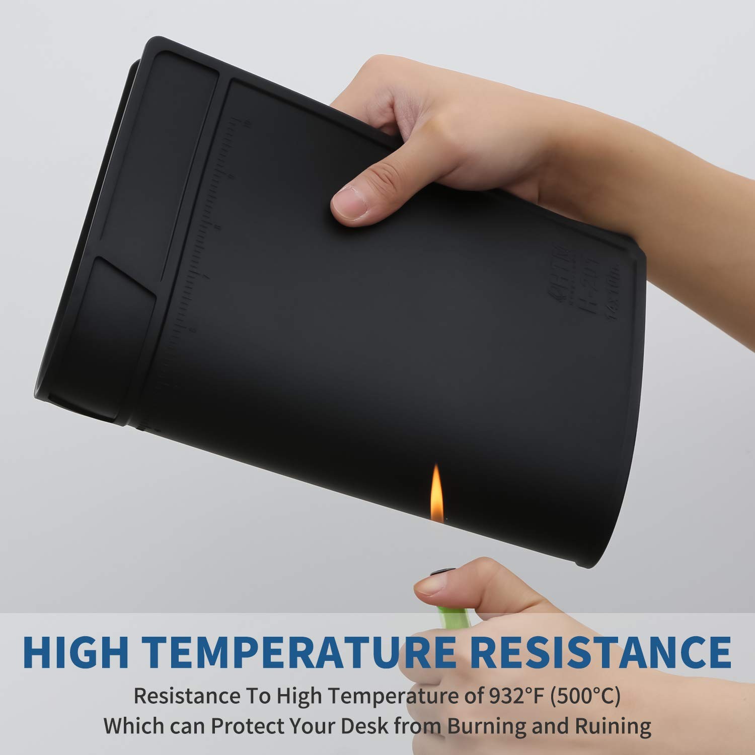 Silicone Repair Mat Heat Resistant Electronic Maintenance Work Pad Black L