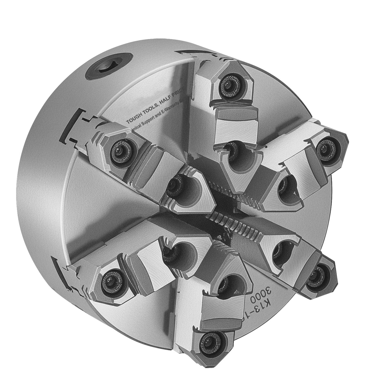 6 Inch 6-Jaw Self-Centering Lathe Chuck with D1-4 Cam Lock Backing Plate