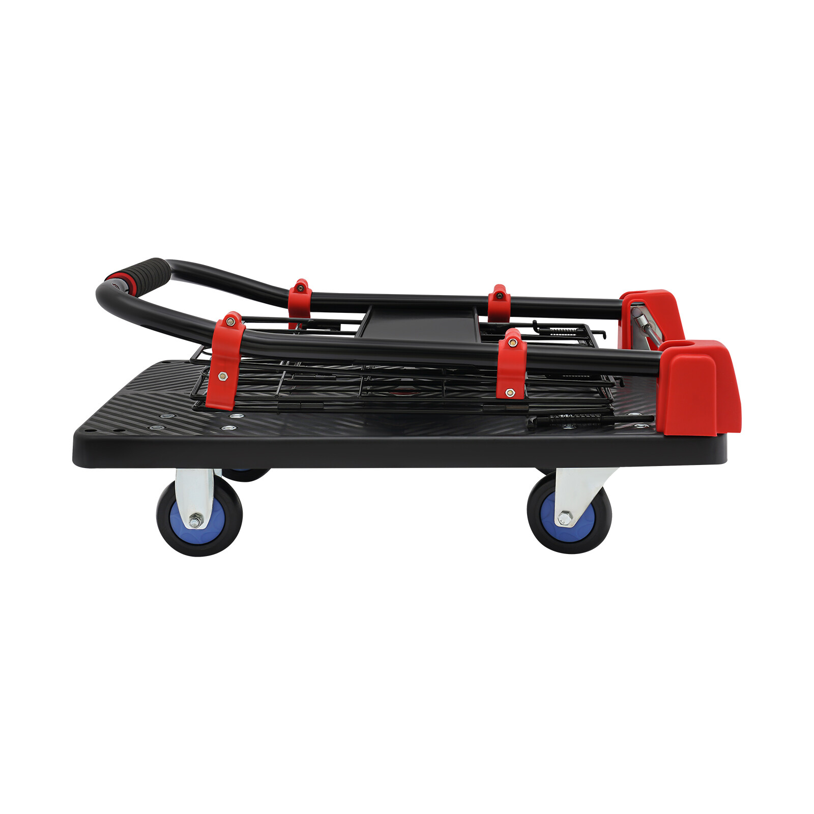 Platform Truck Cart With Cage 2 In 1 Heavy Duty Push Cart Dolly 330lbs Capacity