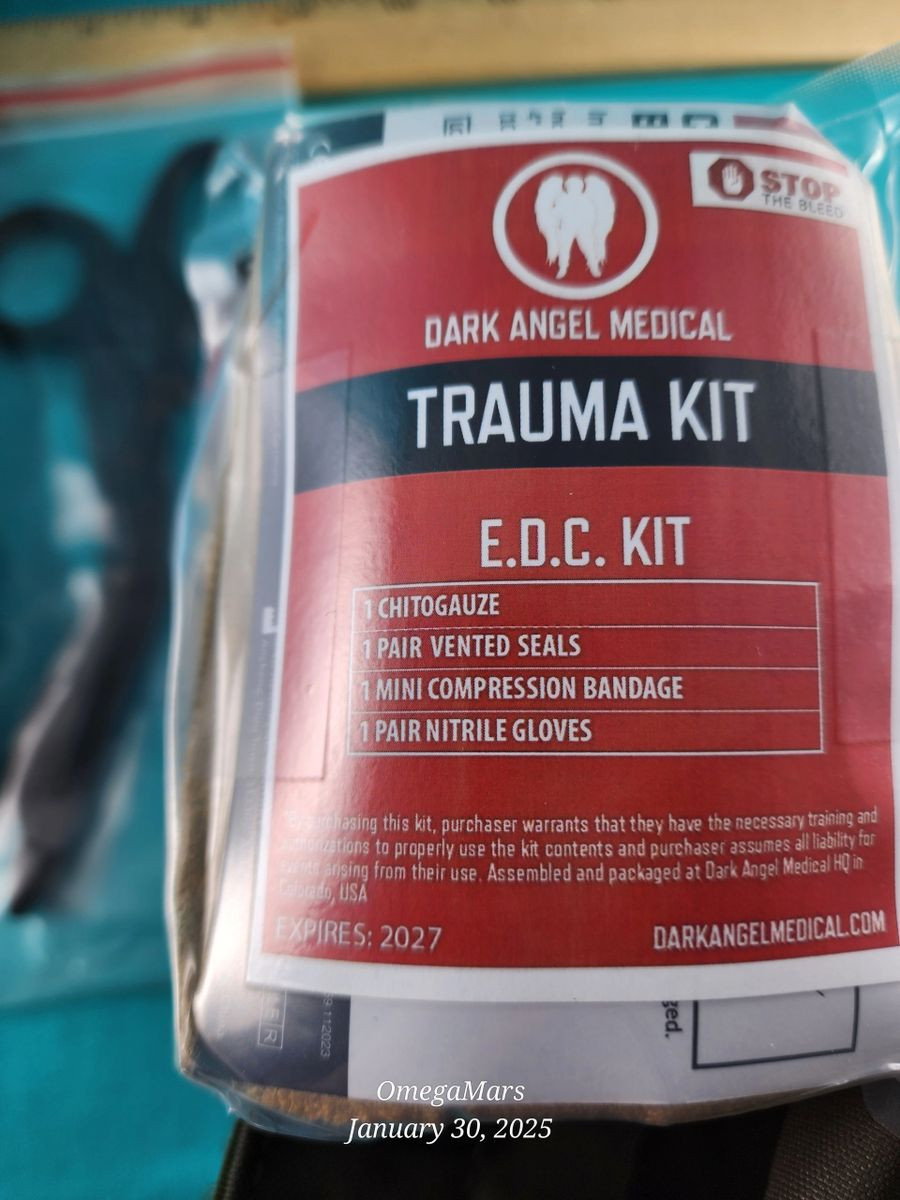 Every Day Carry (EDC) Trauma kit Dark Angel Medical Expires 2027
