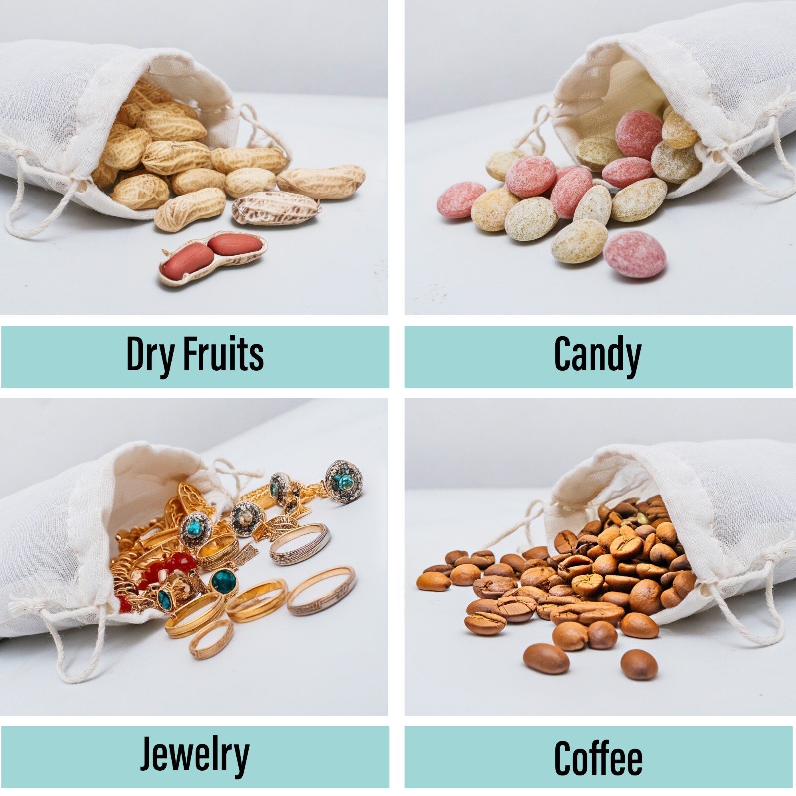 Biglotbags - Premium Poly Cotton Double Drawstring Reusable Muslin Bags