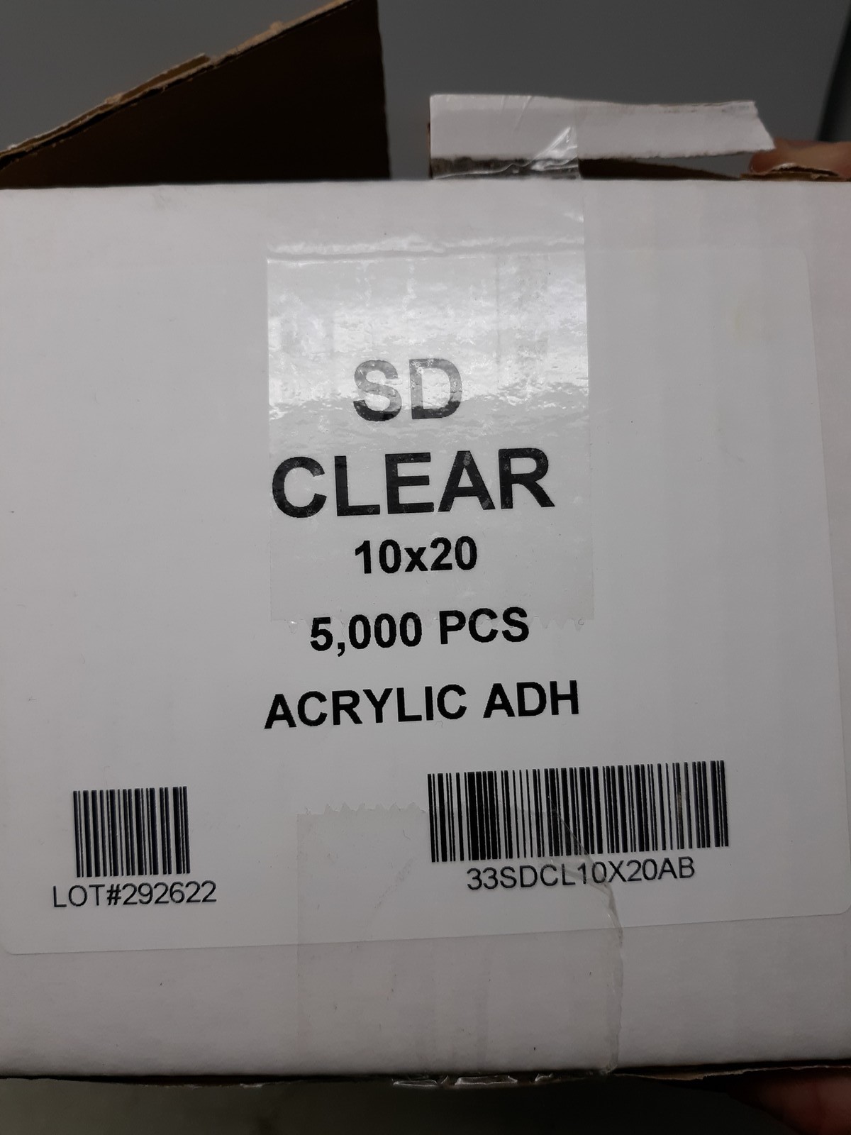 SD CLEAR 10x20 Acrylic Adhesive Door Stops 5000 PCS