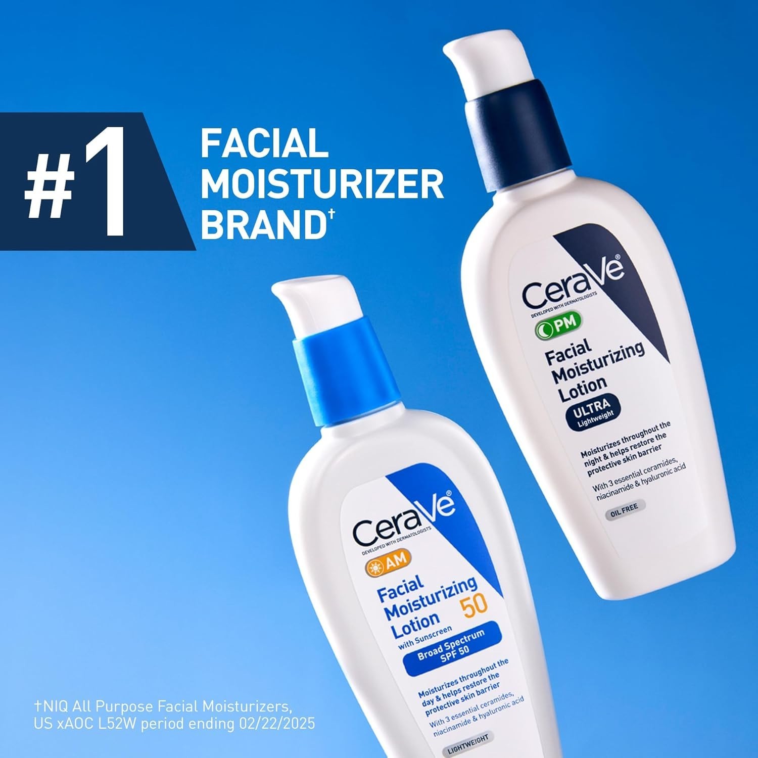 CeraVe Day & Night Face Lotion Skin Care Set | Contains AM with SPF 30 US STOCK