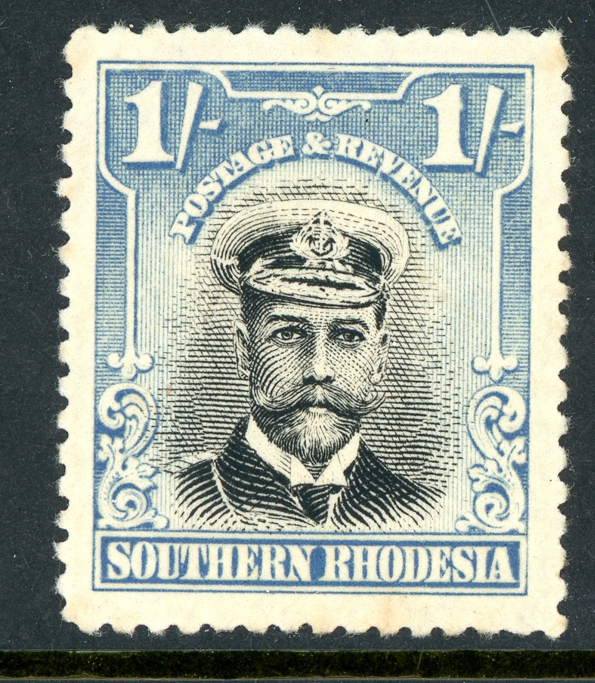 Southern Rhodesia 1924 British KGV 1' Black & Light Blue Admiral SG#10 MNH S781