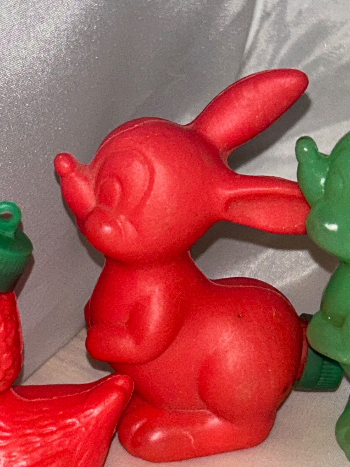 4 Vintage 70's BUNNY Rabbits Thumper & Duck Chick Powder Candy Container Easter