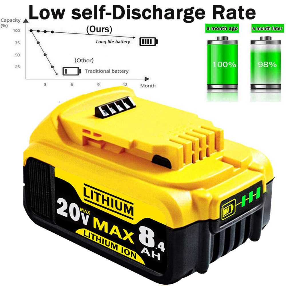 2Pack 8.0AH Lithium Ion Battery For DeWalt DCB206-2 20V 20 Volt Max XR DCB205-2