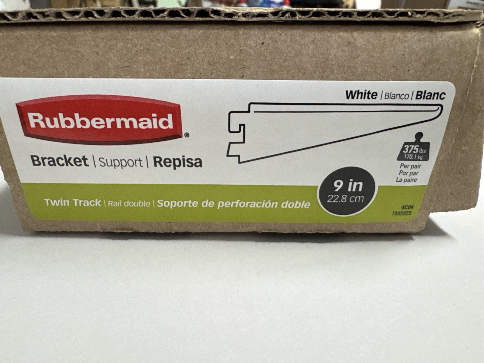 LOT OF 16 Rubbermaid 9" Twin Track Shelving Bracket WHITE New