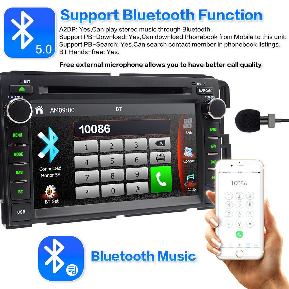 Car Radio Stereo DVD Apple Carplay For Tahoe Yukon Silverado Traverse 2007-2013