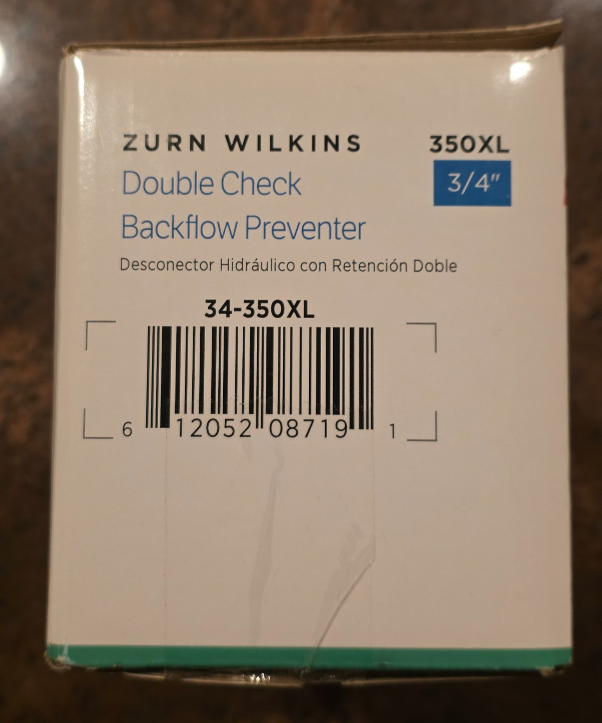 Zurn Wilkins 3/4” 34-350XL Double Check Backflow Preventer Valve