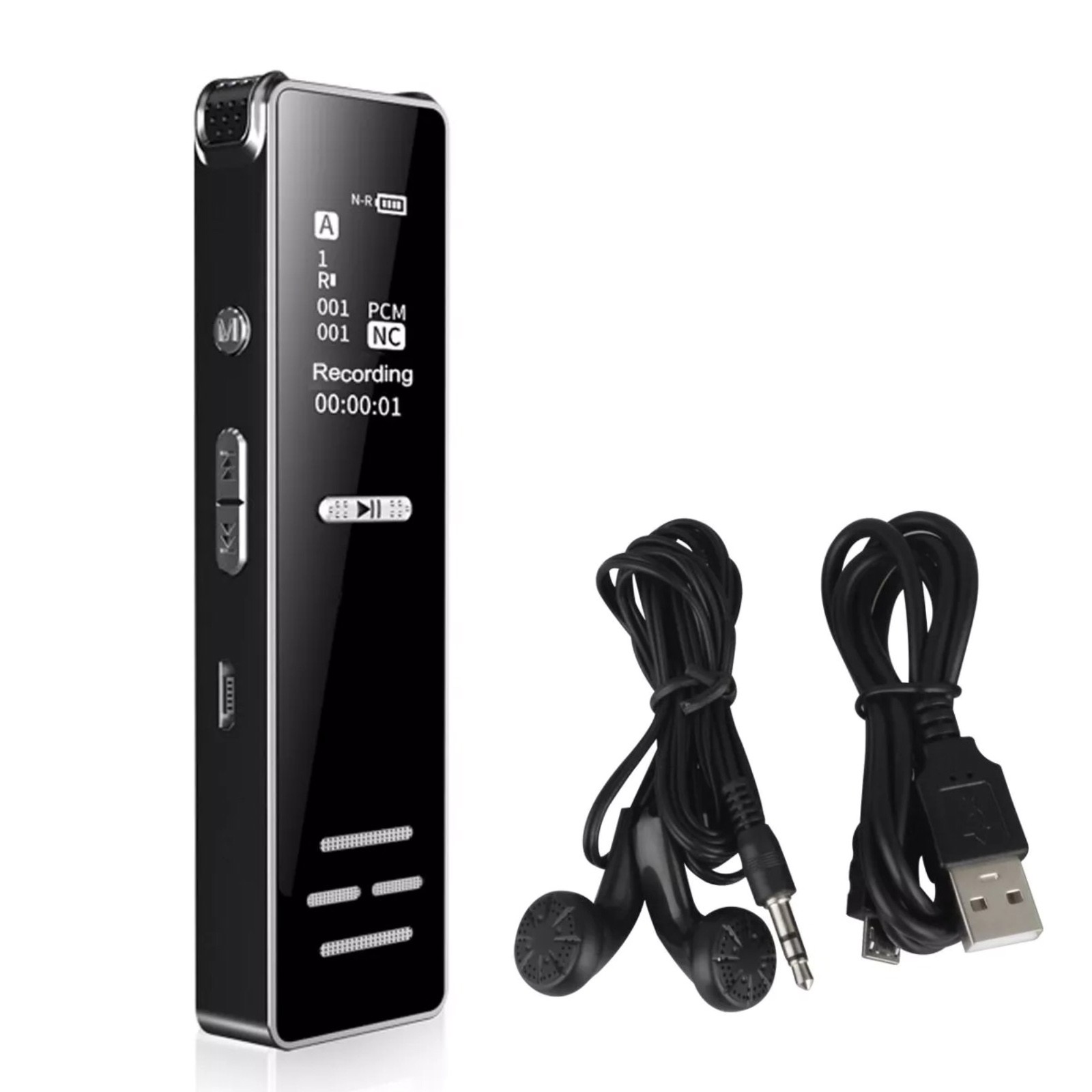 Mini Audio Recorder - HD Voice Activated Recorder with MP3 Playback 77x20mm