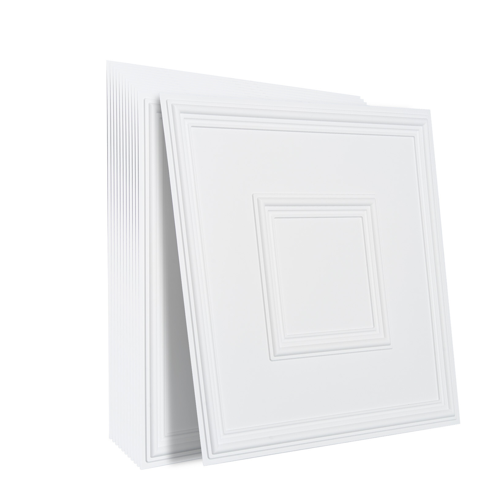 VEVOR Ceiling Tiles 12-Pack 24 x 24 in PVC Easy Installation White Geometric