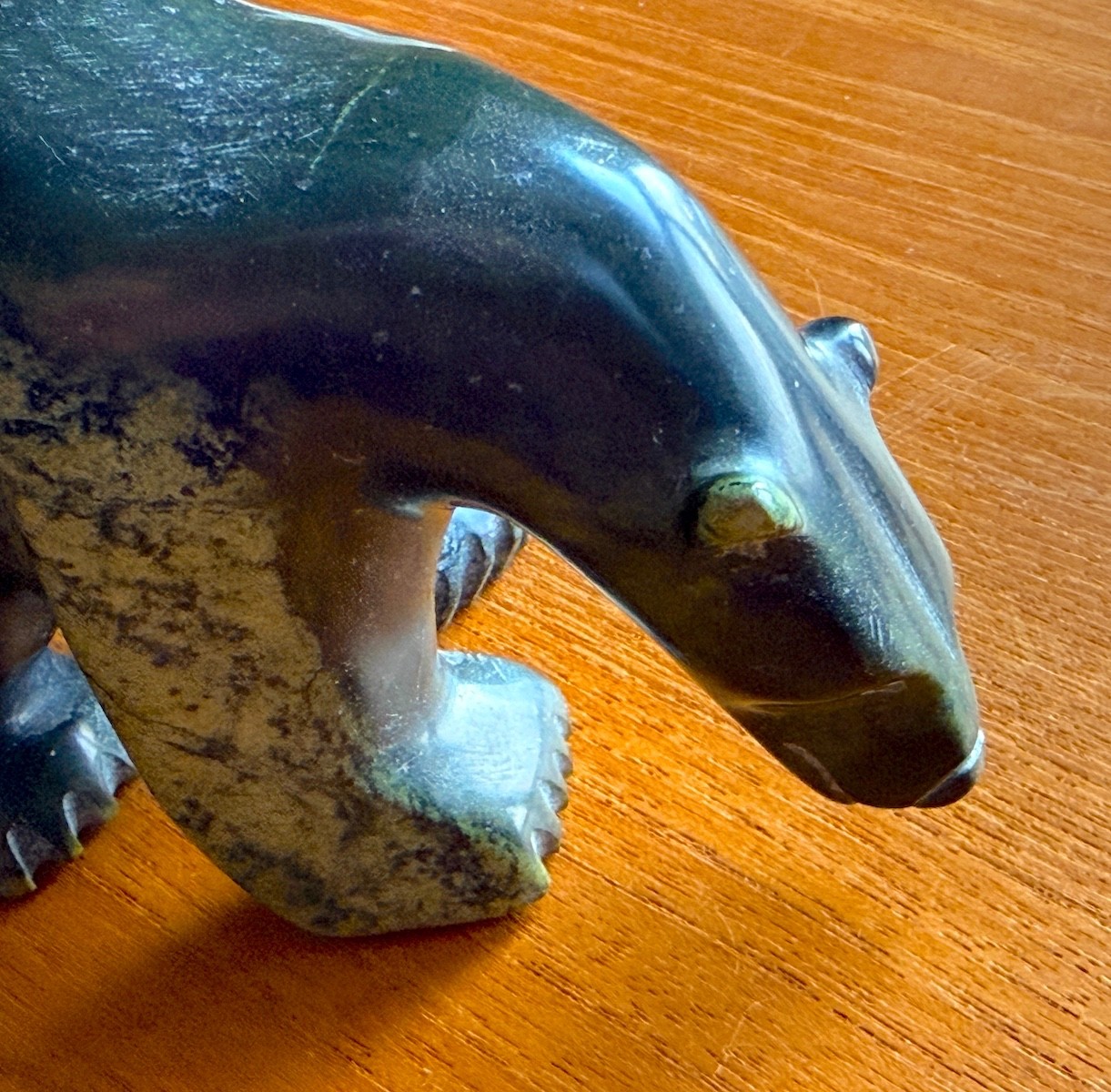 Inuit Serpentine Small Sculpture - Polar Bear - Cape Dorset - 5.5 inches