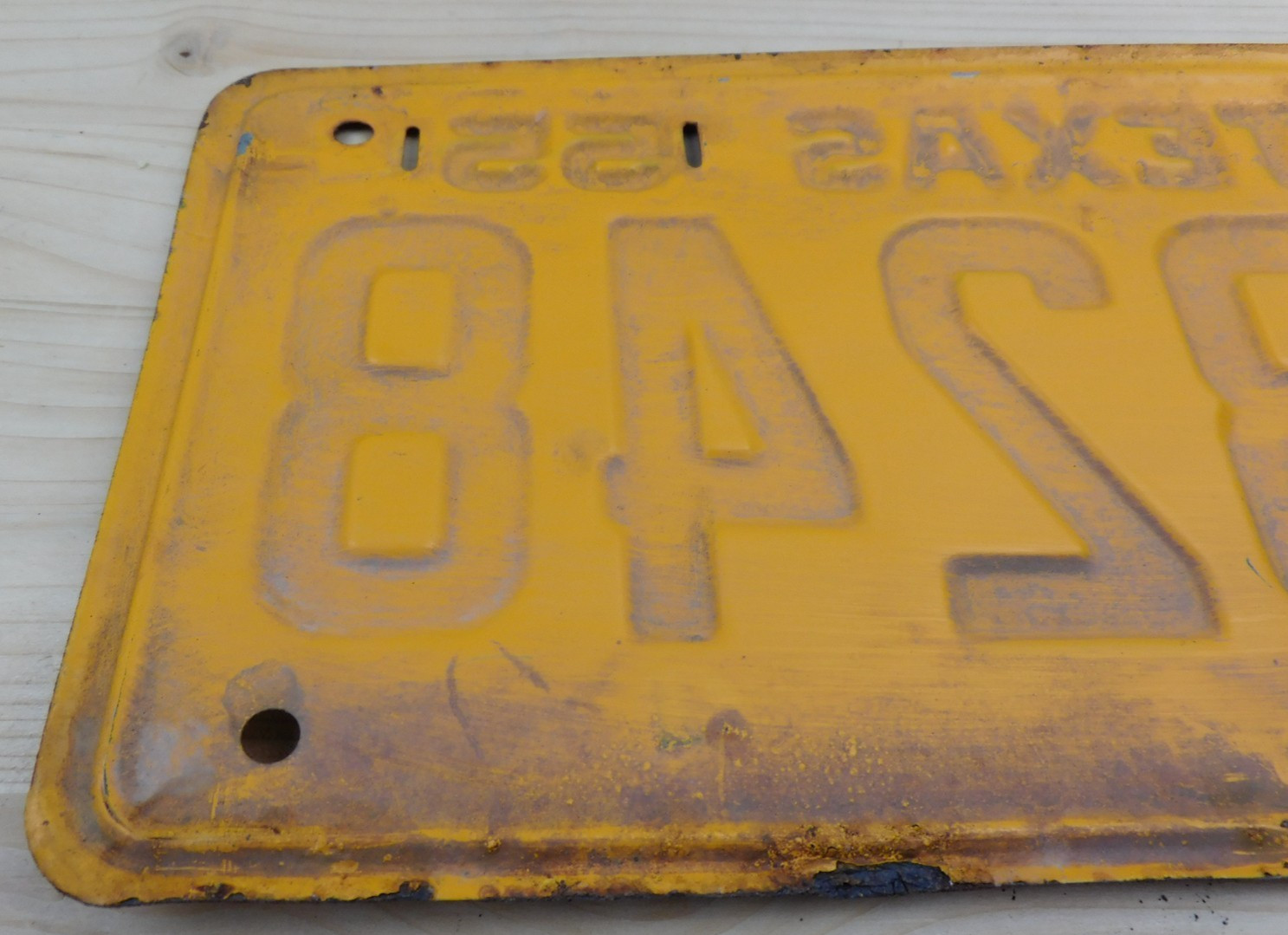 Vintage Original 1955 Texas License Plate Tag # DV 8248