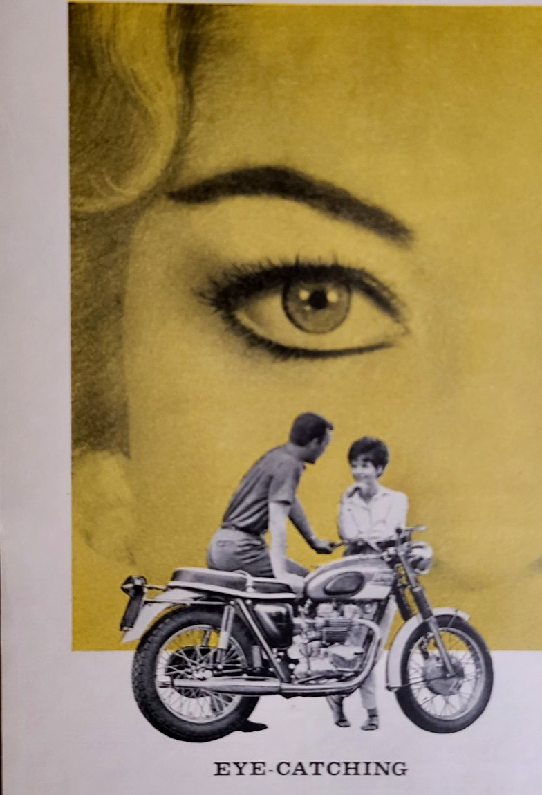 Triumph Motorcycle Original 1965 Vintage Print Ad Wall Art