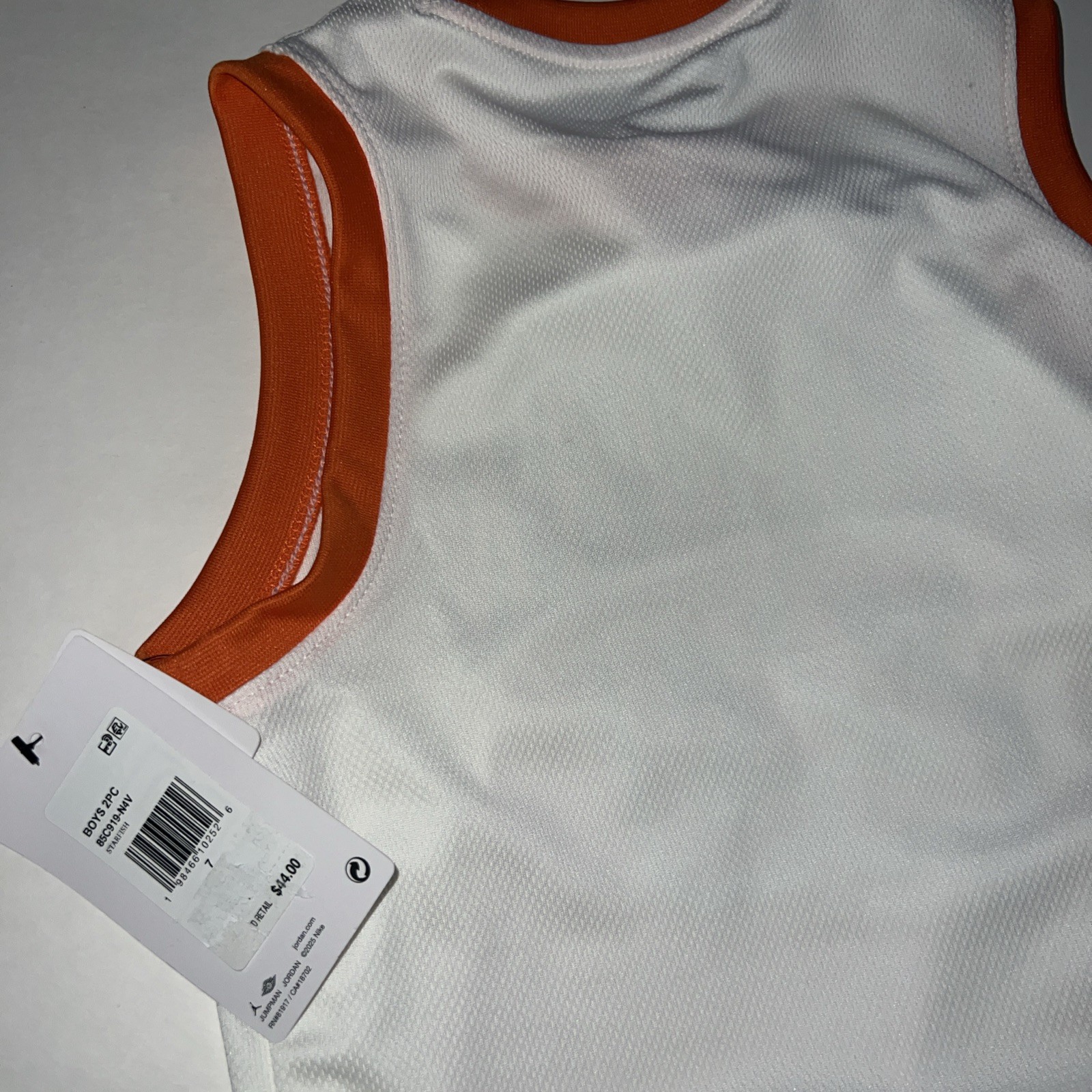 Jordan 23 Little Kids Preschool Jersey 2 Piece Set White Sz 7