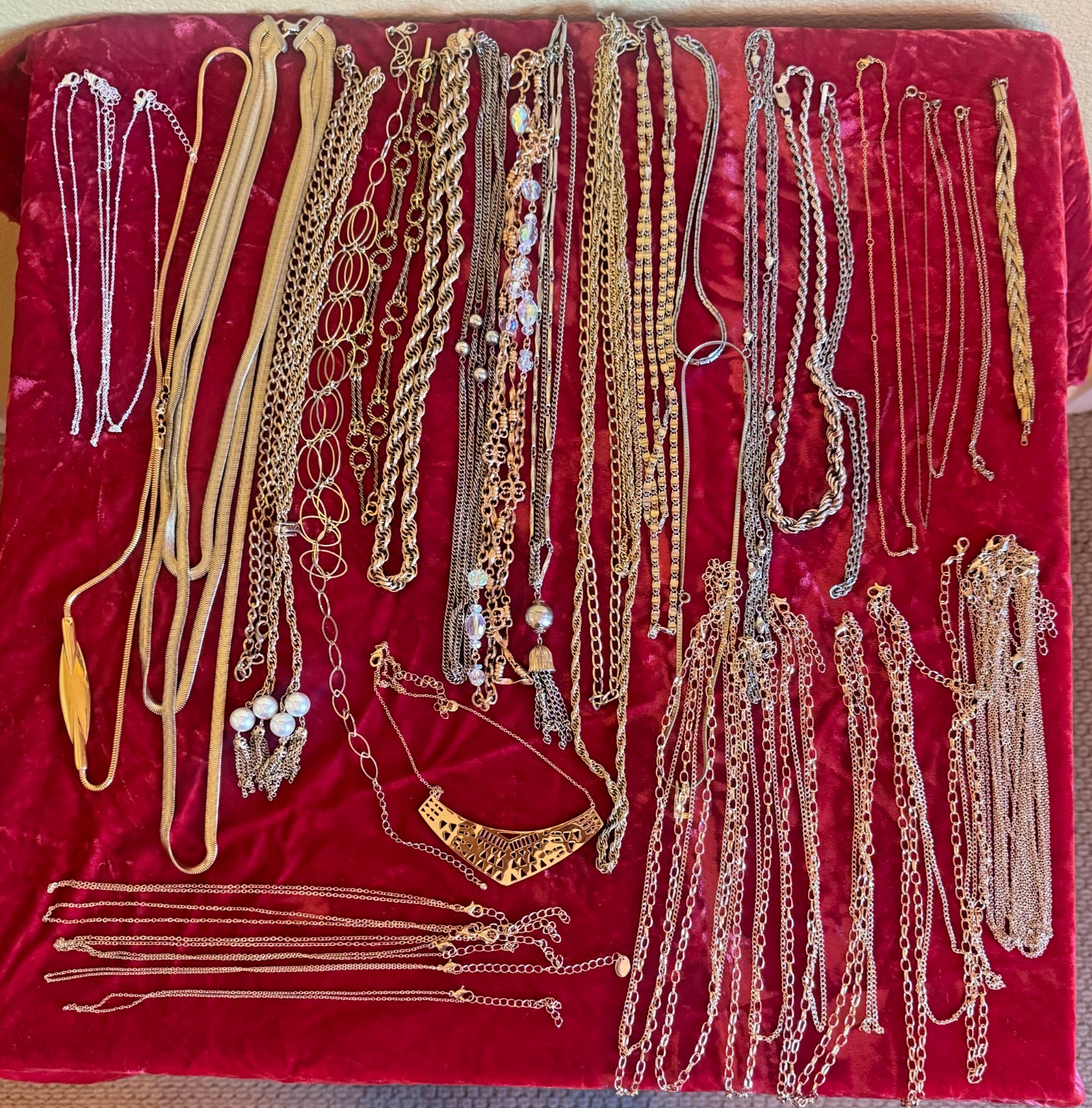 Costume jewelry chains bulk gold and silver tones