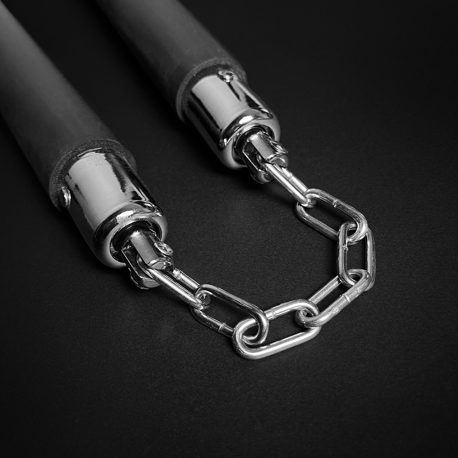 Martial Arts Foam Dragon Design Nunchucks With Metal Chain (Black)