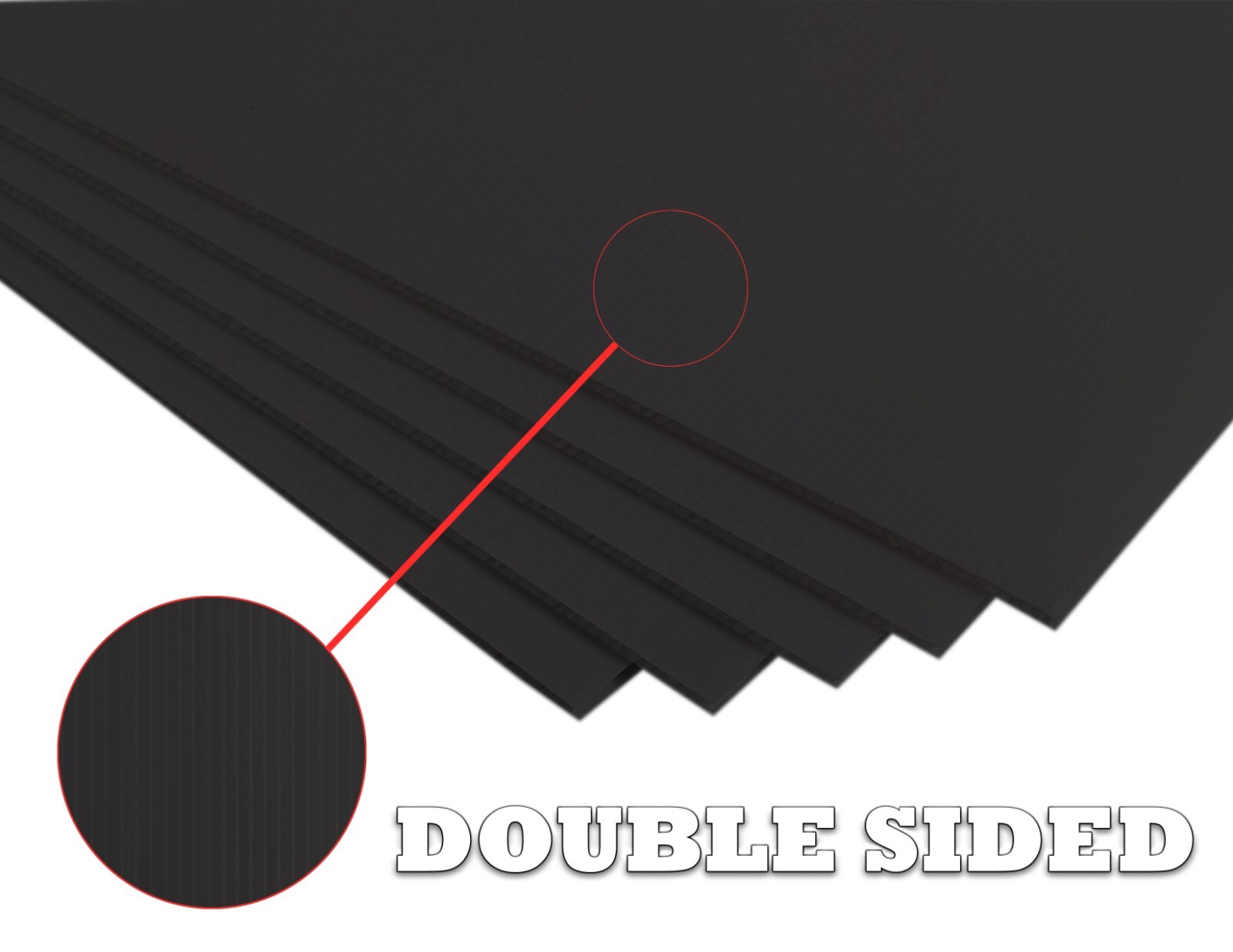 4mm Corrugated Black Plastic Sheets 18x24 24x36 24x48 36x36 Coroplast Sign SALE