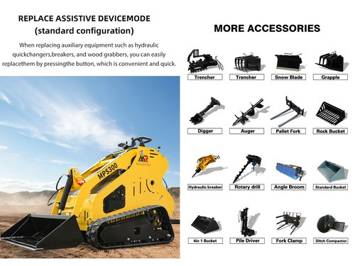 Mini Skid Steer Track Loader | 13.5HP GAS Engine |Tracked |FREE SHIPPING YELLOW