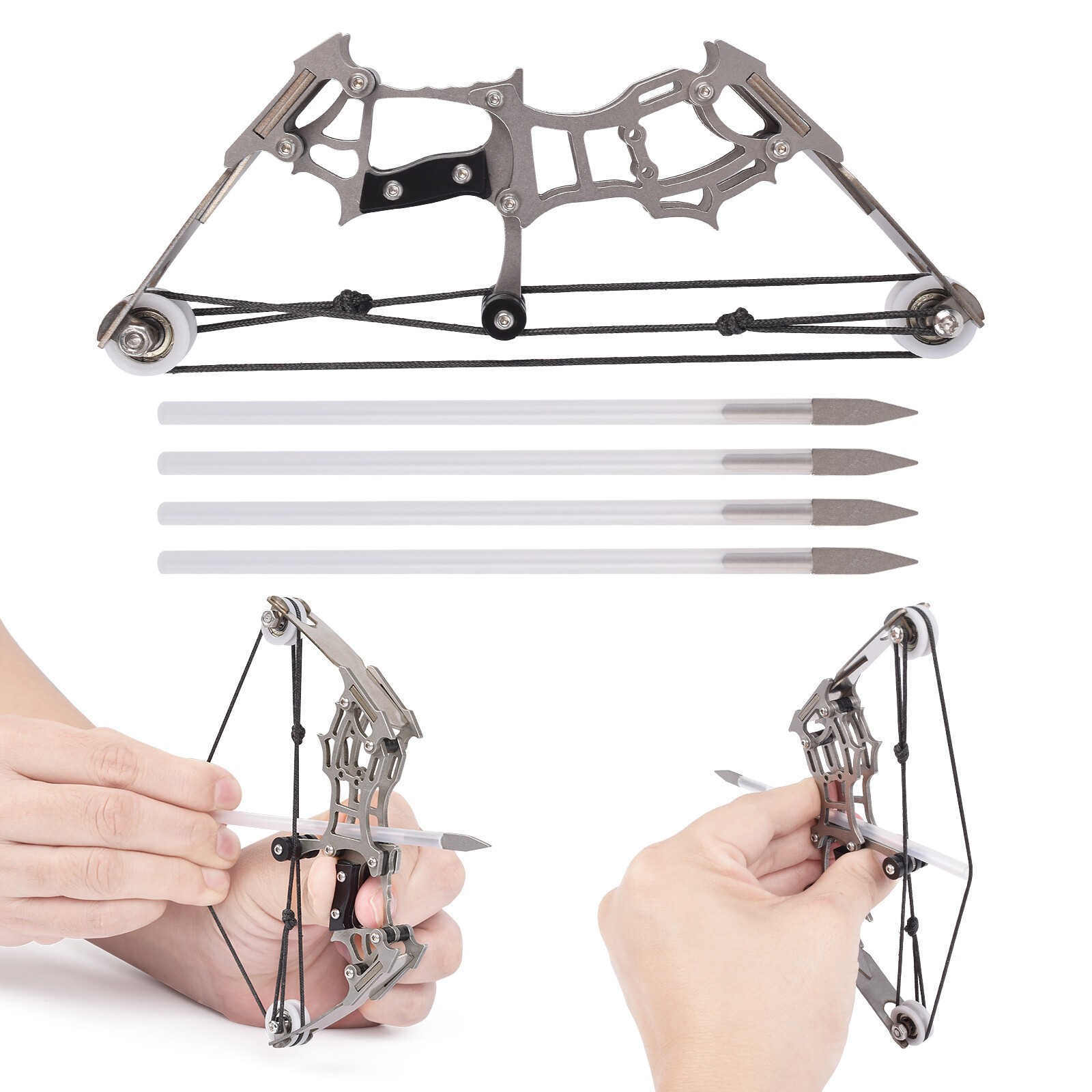 MINI Archery Compound Bow Type with 12 Arrows for Hunting Shoot Target Practise