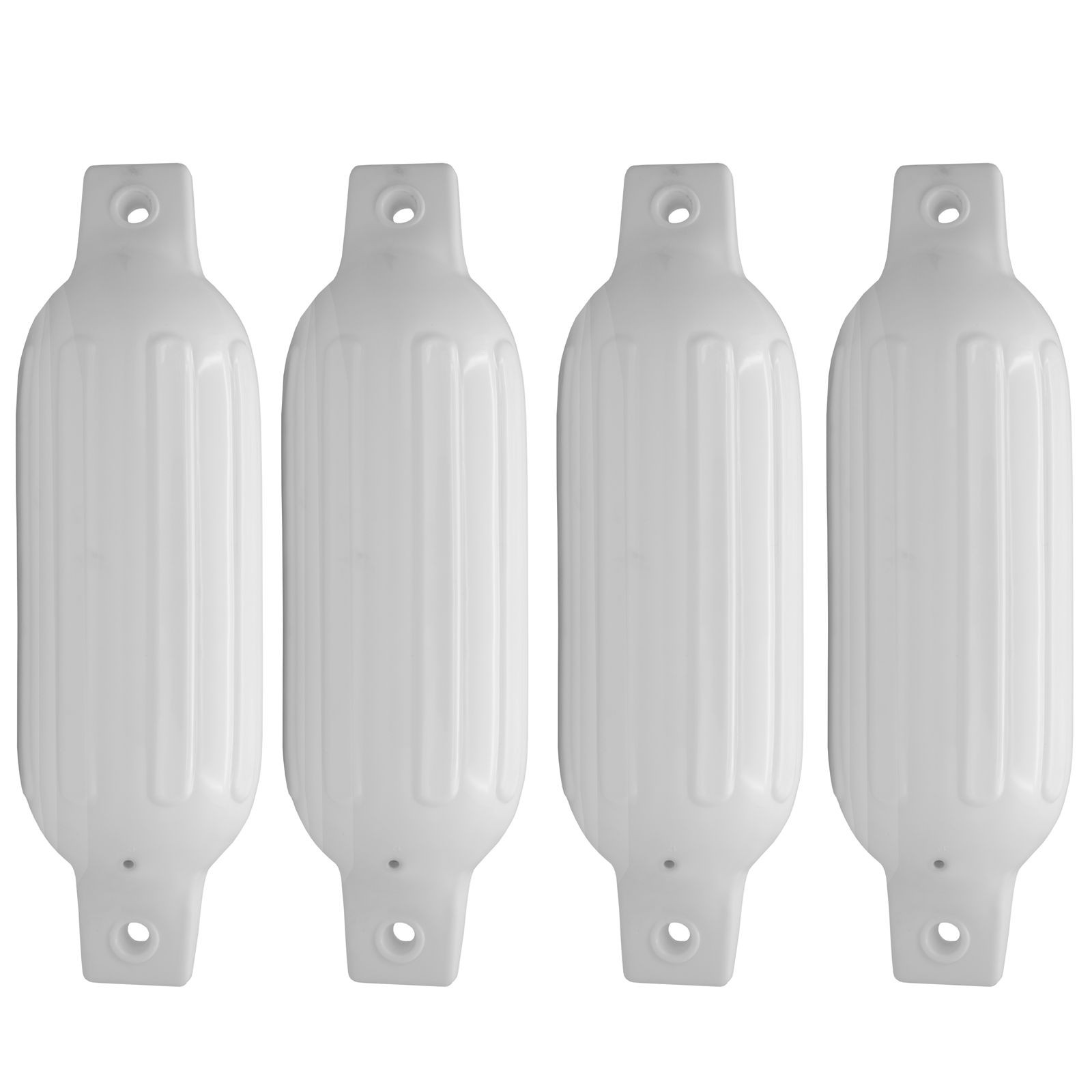 4X Boat Fenders 27x8.5'' Marine Inflatable Buoys Vinyl Ribbed Dock Bumper White