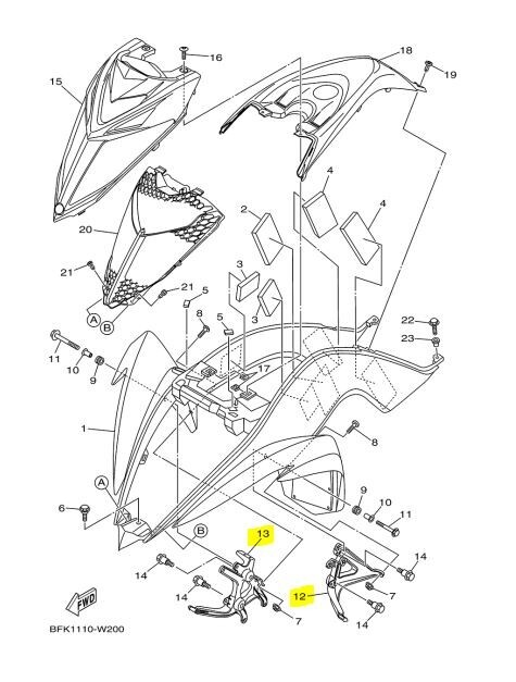 13-25 Yamaha Raptor 700 700R Left Right Headlight Head Light Brackets Bracket