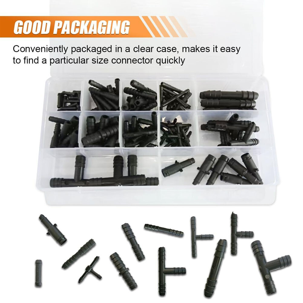 5FT 3 4 5 6 8 10mm Auto Car Vacuum Silicone Hose Line Pipe Tube Kit +Connectors