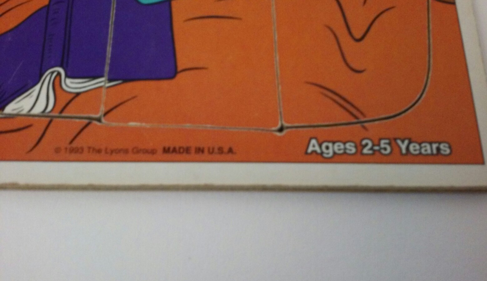 Playskool Barney Wooden Puzzle 1993 Beddy Bye Barney 7 pieces