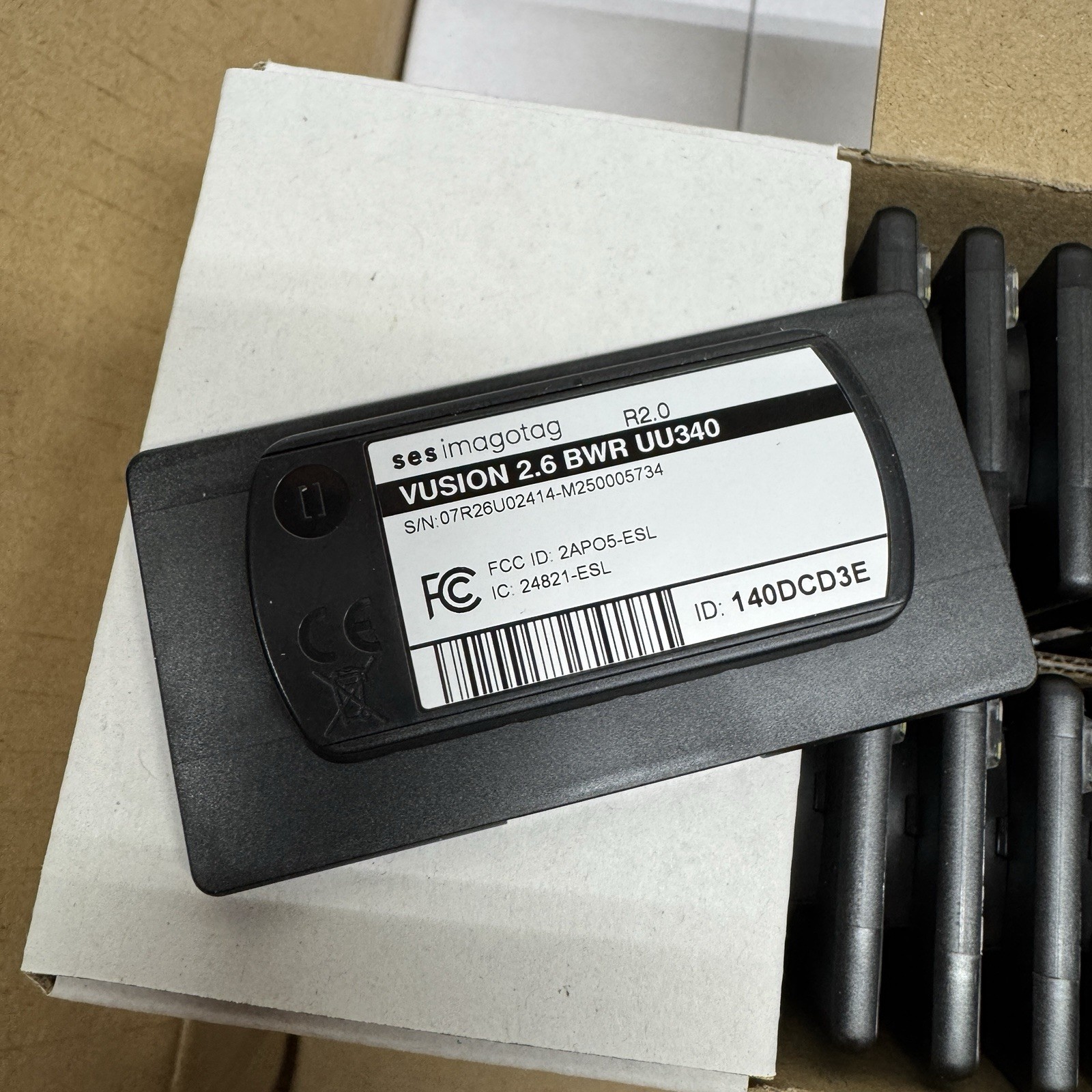 BOX OF 80 SES Imagotag Vusion 2.6 BWR BAR Code Electronic Shelf Price Labels