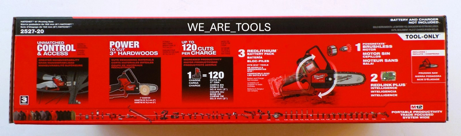 New Milwaukee 2527-20 M12 FUEL HATCHET 6 in Pruning Saw Brushless Bar & Chain
