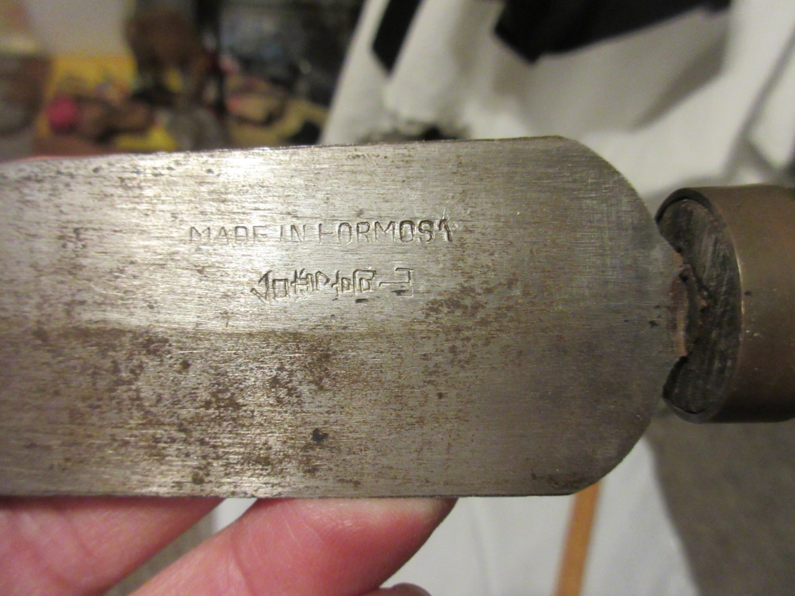 Vintage Tribal Knife in Carved Wooden Sheath