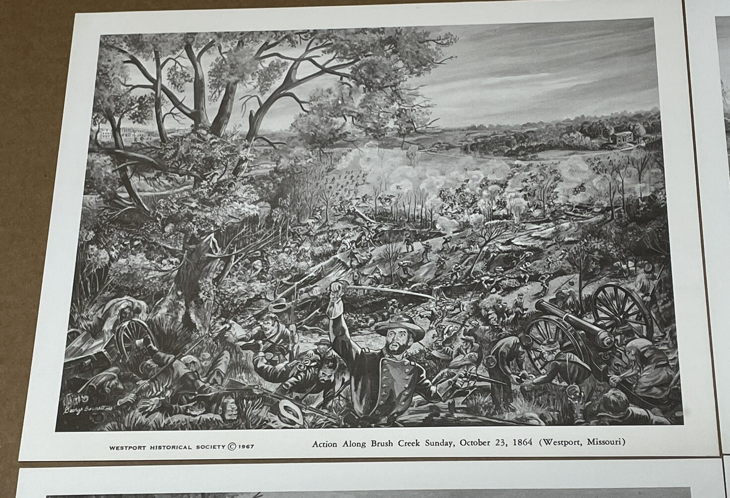 4 Civil War Prints Westport Historical Society Kansas City Missouri Battles RARE