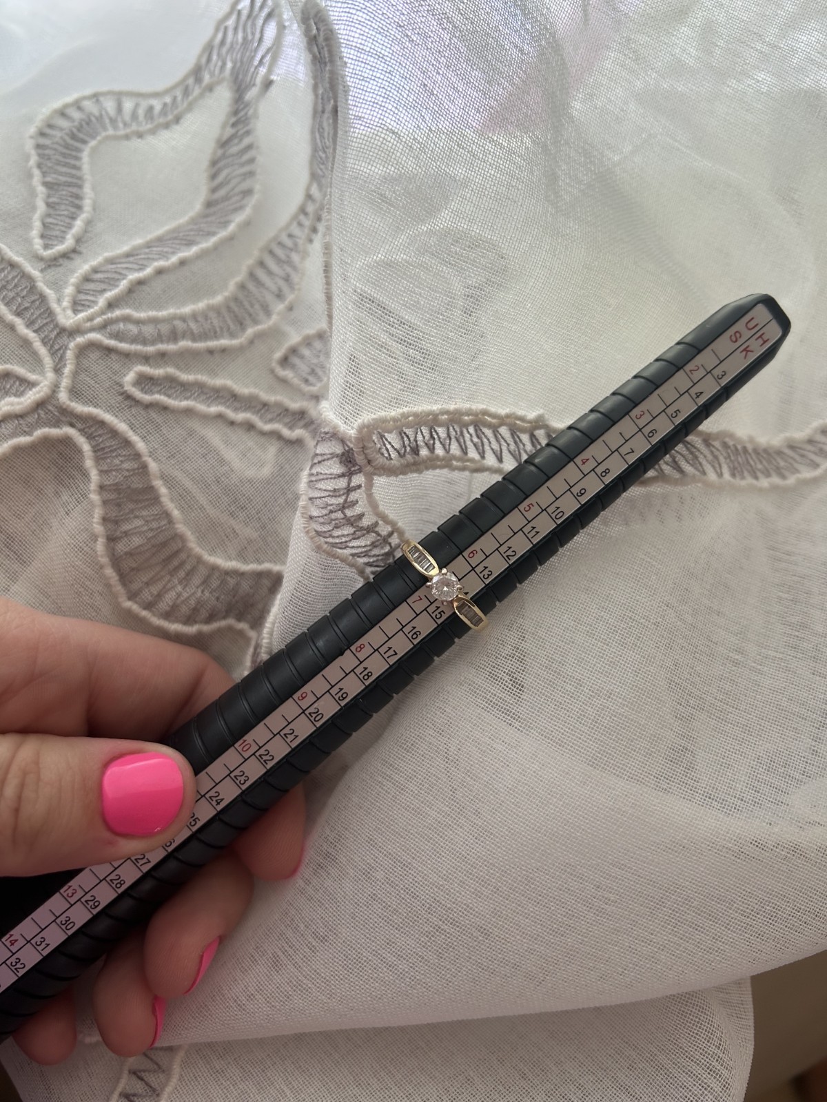 Yellow Gold Diamond Engagement Ring Solitaire with Accents Round White Stone