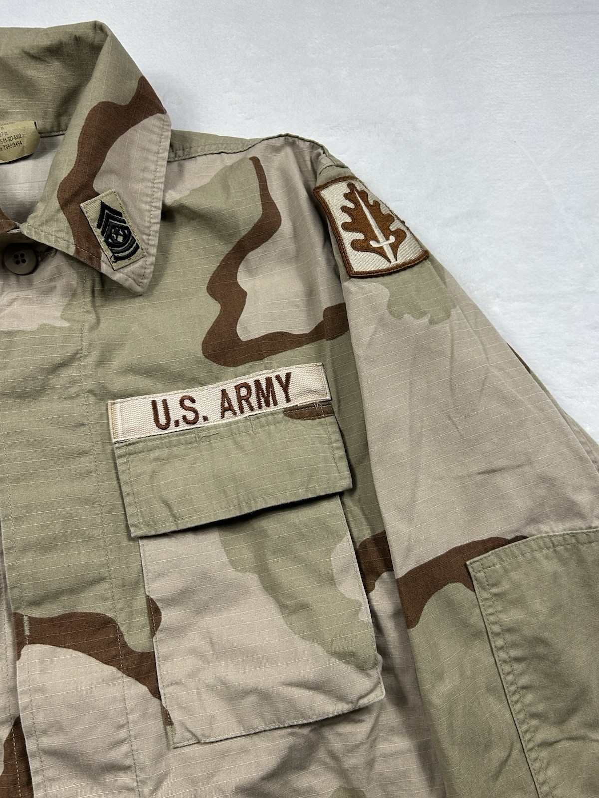 US Army Coat Desert Camouflage Pattern Combat Patches Small Regular Vintage 1999