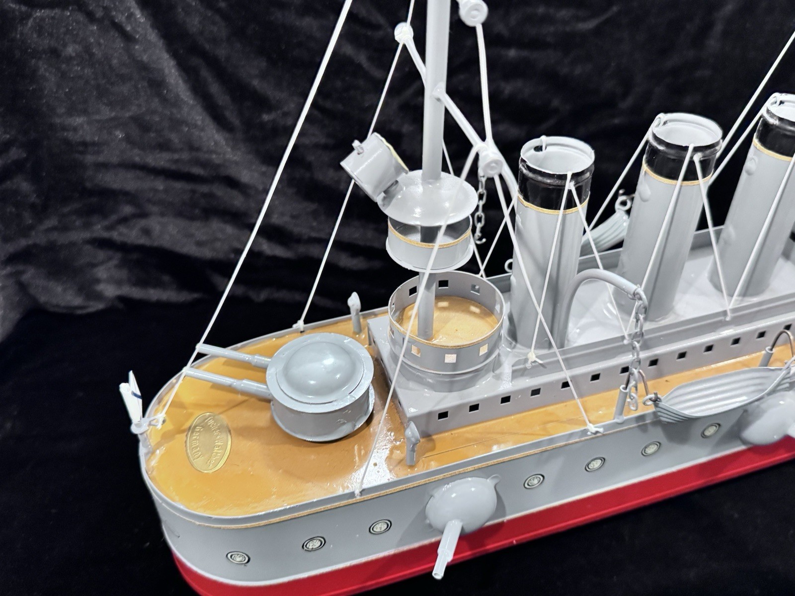 Tucher & Walther: Large Russian Battleship. Tin Reproduction c1970s