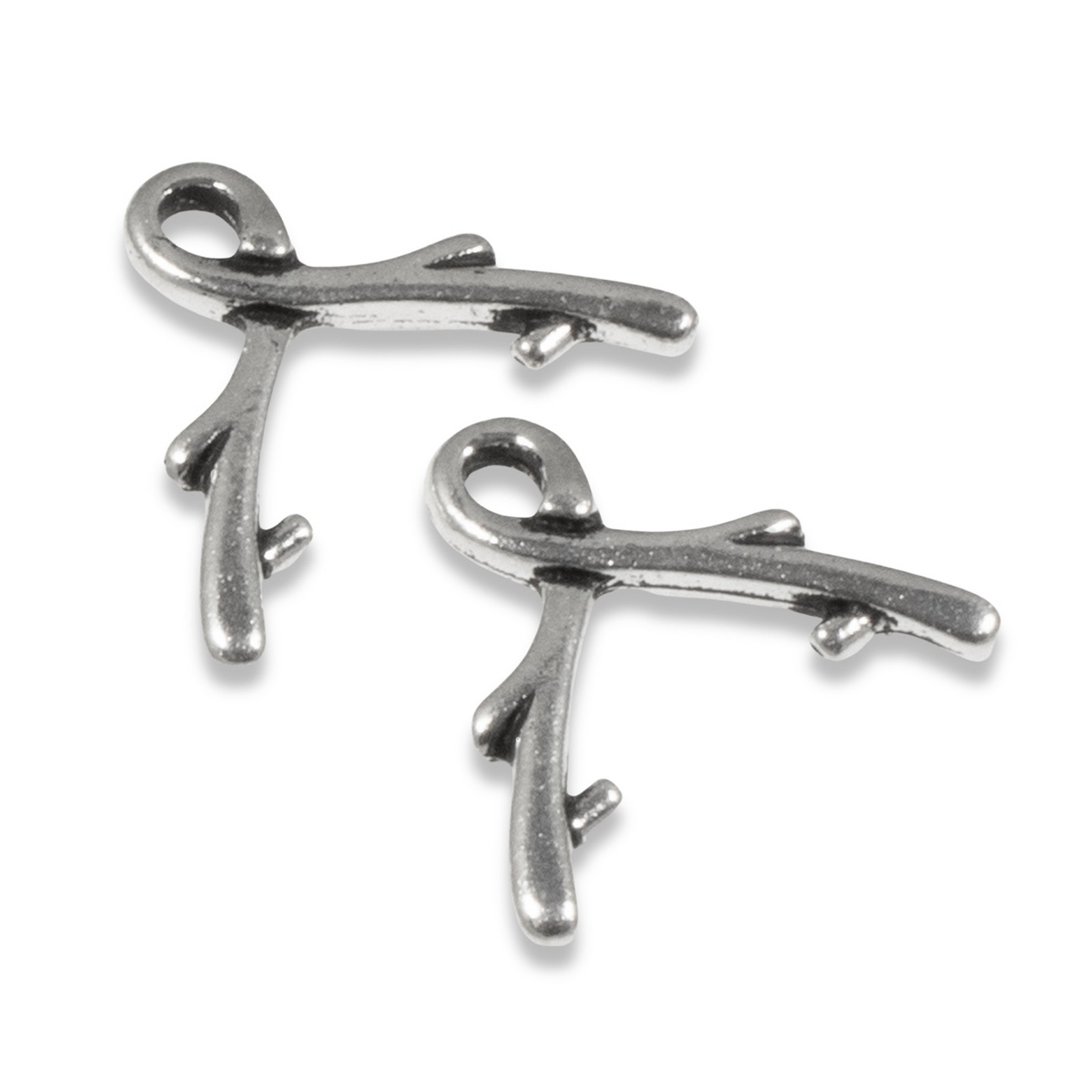 4 Silver Vine Briolette Bails -Crystal Bead Holders & Pendant Converters