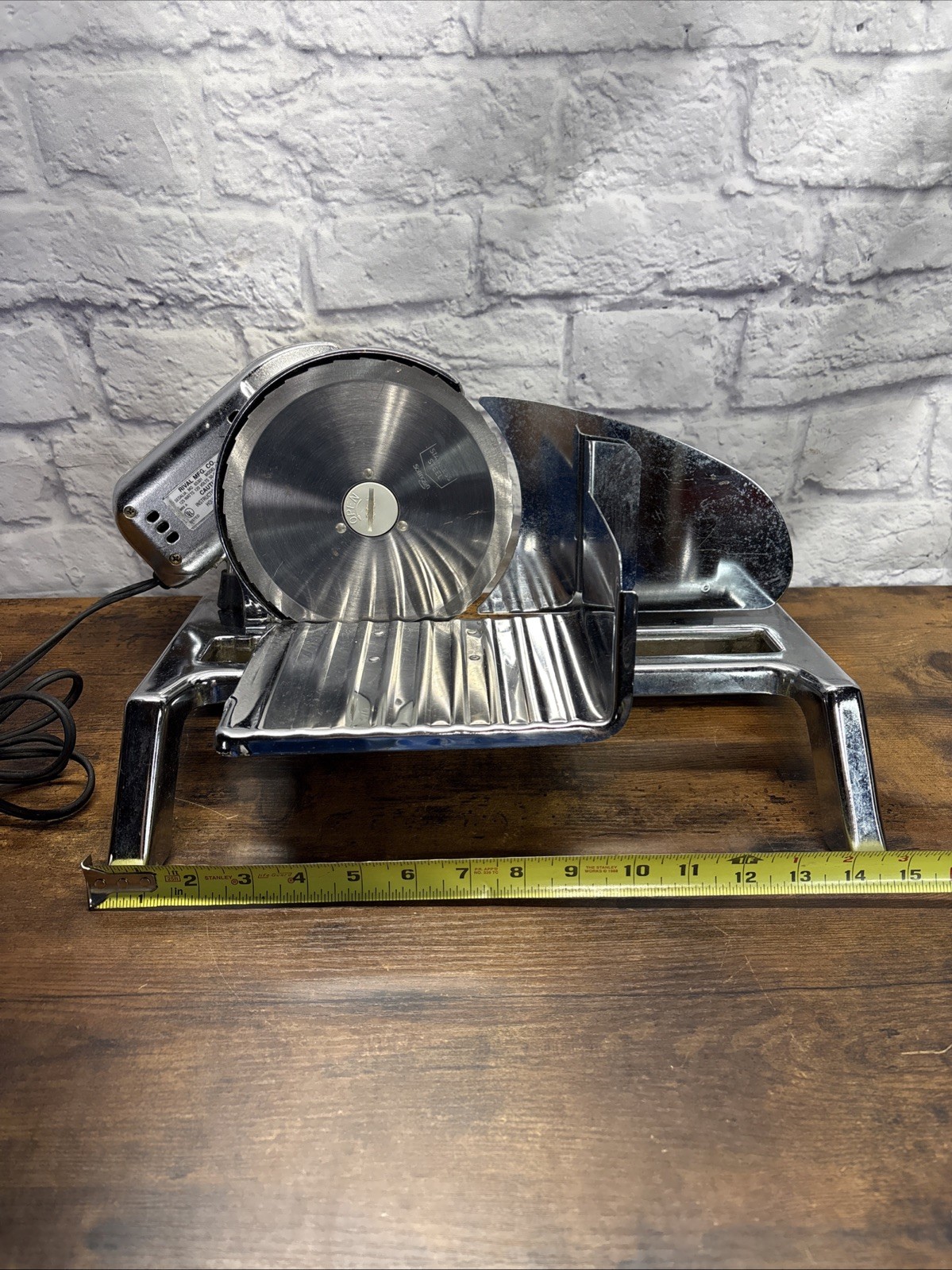 Vintage Rival Meat & Cheese Slicer Model 1101E7 Stainless Steel Electric Tested